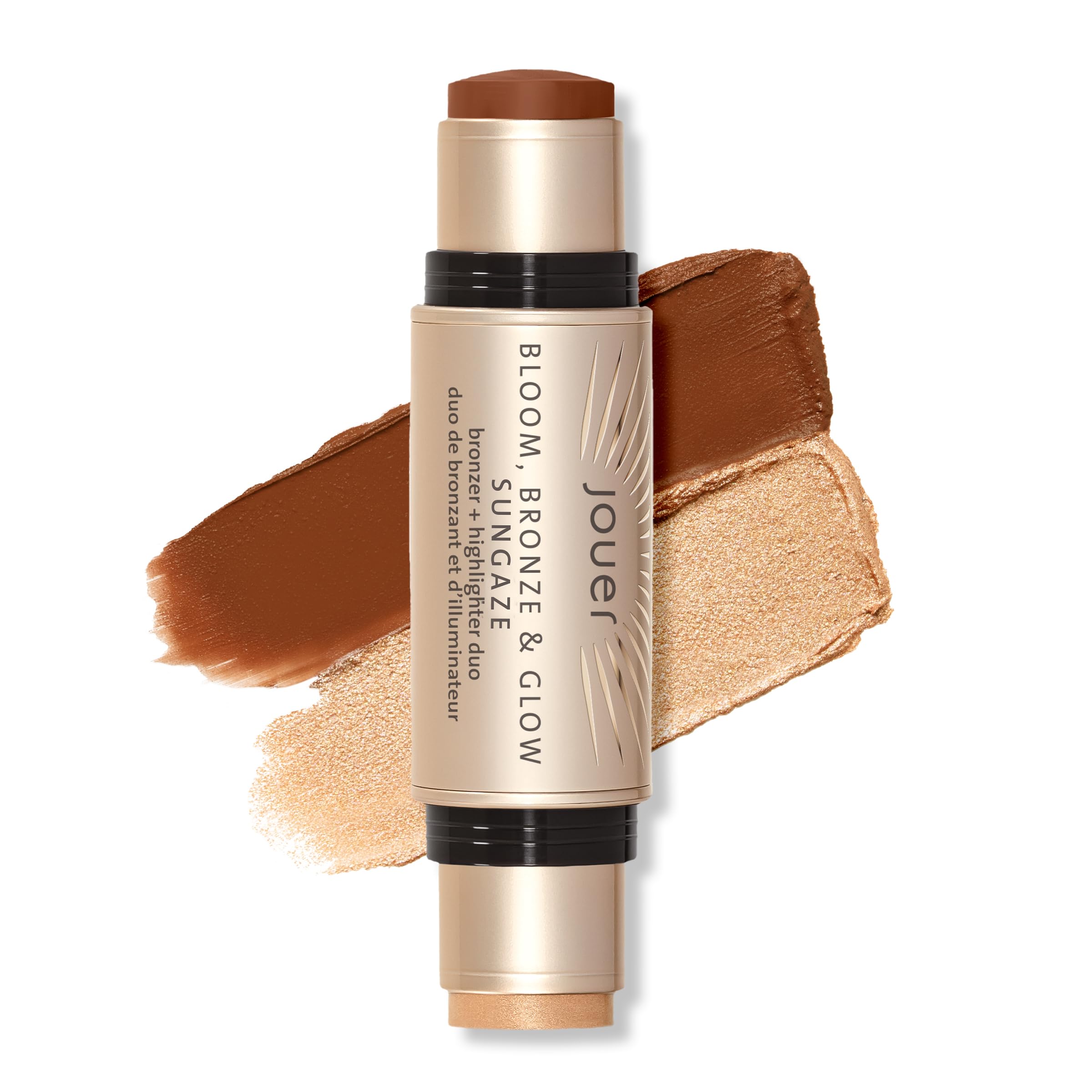 Jouer Bloom packaging shows the bronze and glow stick for on-the-go touch ups