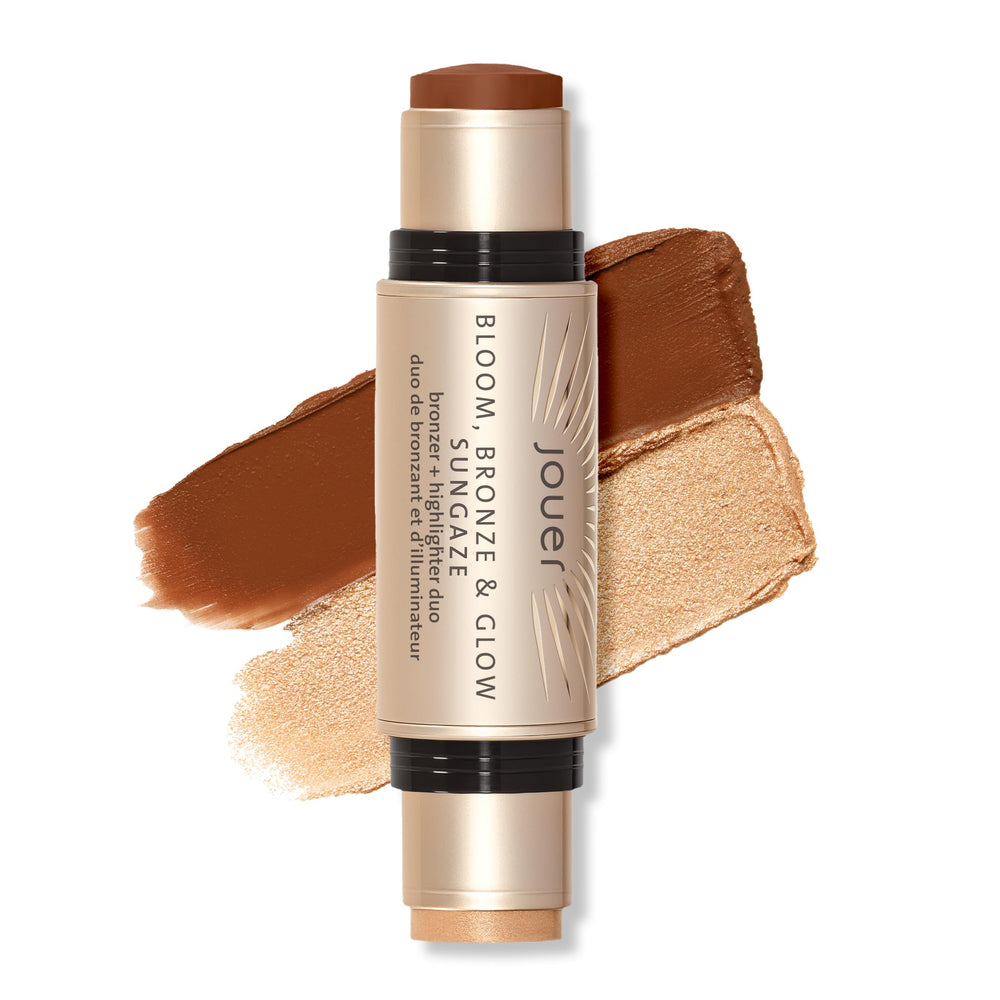 Jouer Bloom packaging shows the bronze and glow stick for on-the-go touch ups