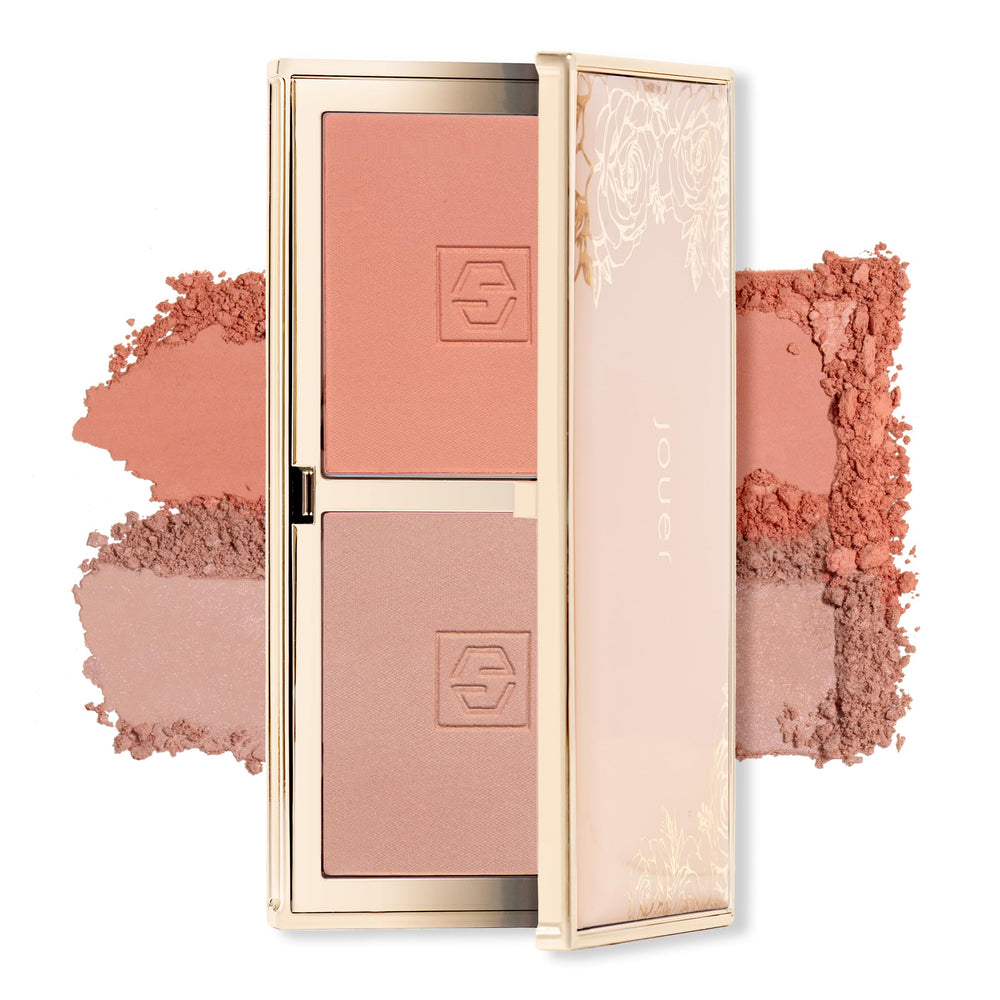 Jouer Blush Bouquet Duo packaging highlights luxury talc-free formula for clean application.