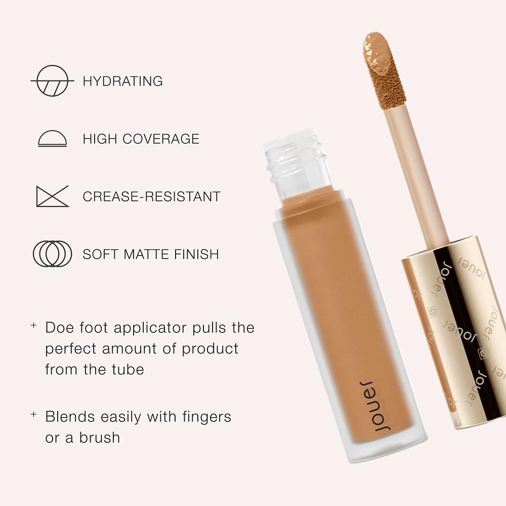 Jouer Concealer swatches displaying buildable coverage across skin tones