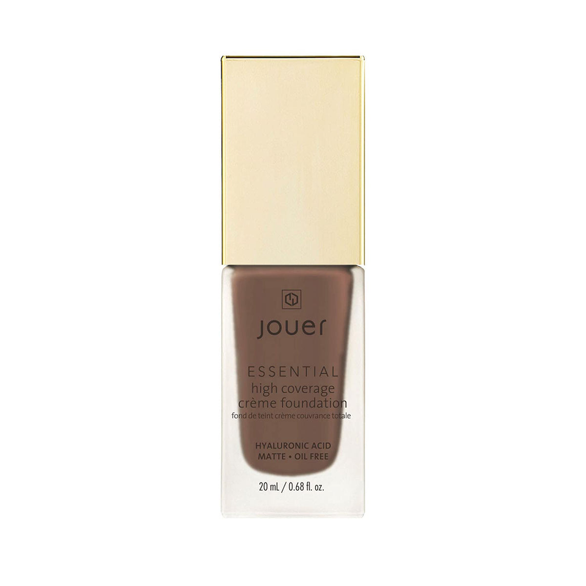 Jouer Essential High Coverage Creme Foundation bottle ready for application