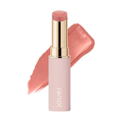 Jouer Essential Lip Enhancer Shine Balm rose-tube shows a glossy tinted finish for daily lip care