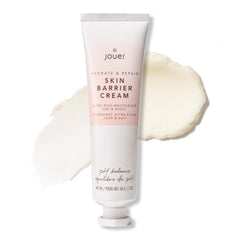 Jouer Skin Barrier Cream jar showing rich, fragrance-free formula for hydrated, healthy-looking skin.