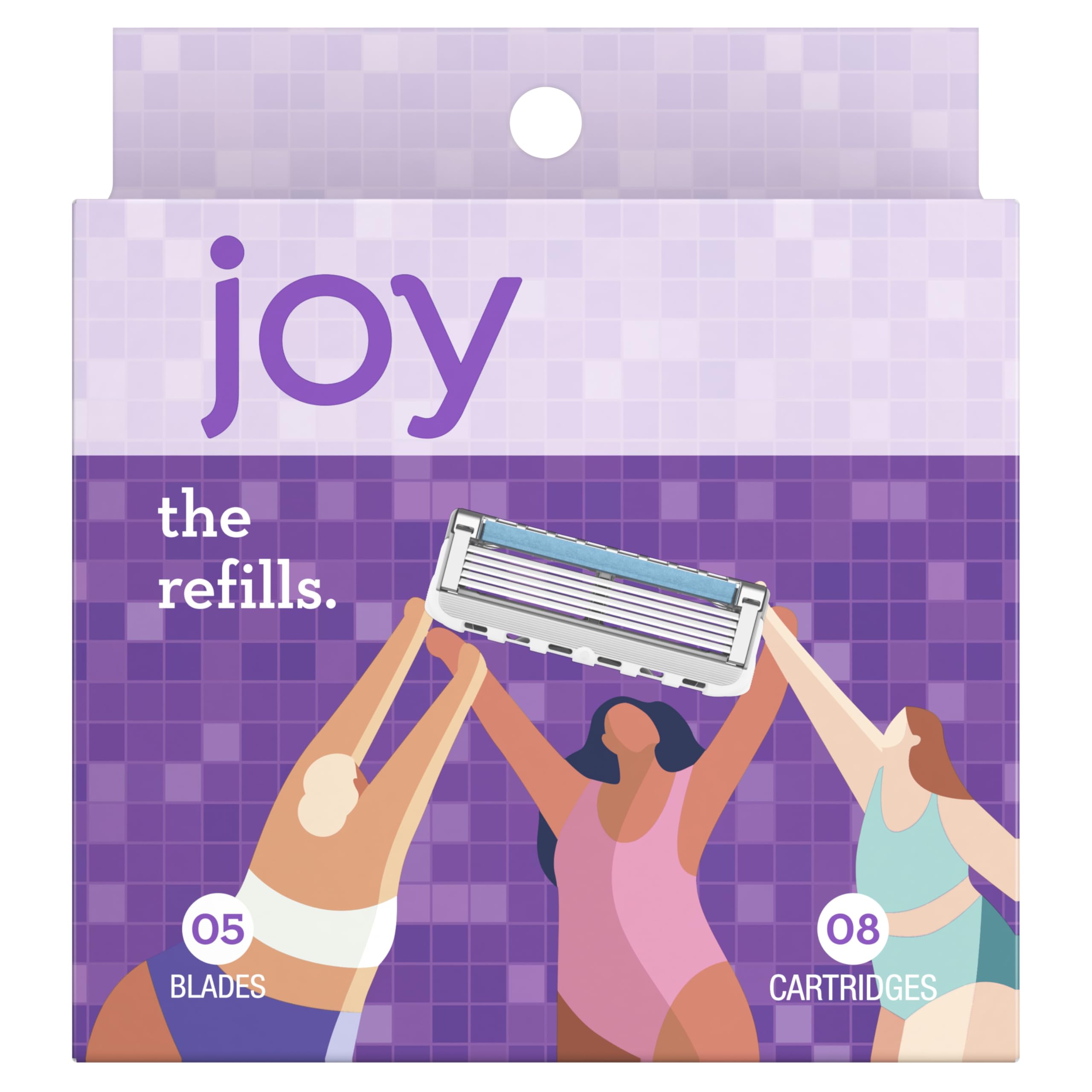 Joy refills ready to be clicked into a JOY handle for simple replacement