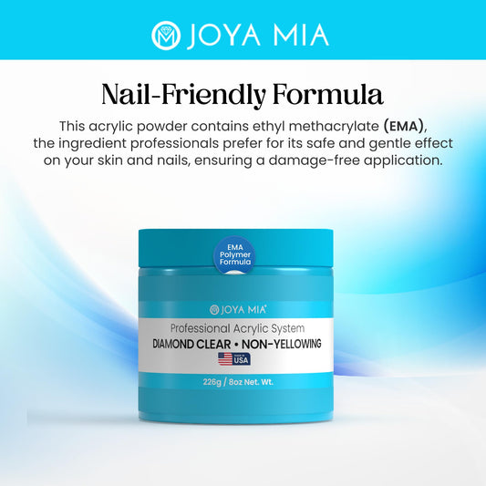 Joya Mia Soft Pink acrylic powder emphasizes natural-looking color