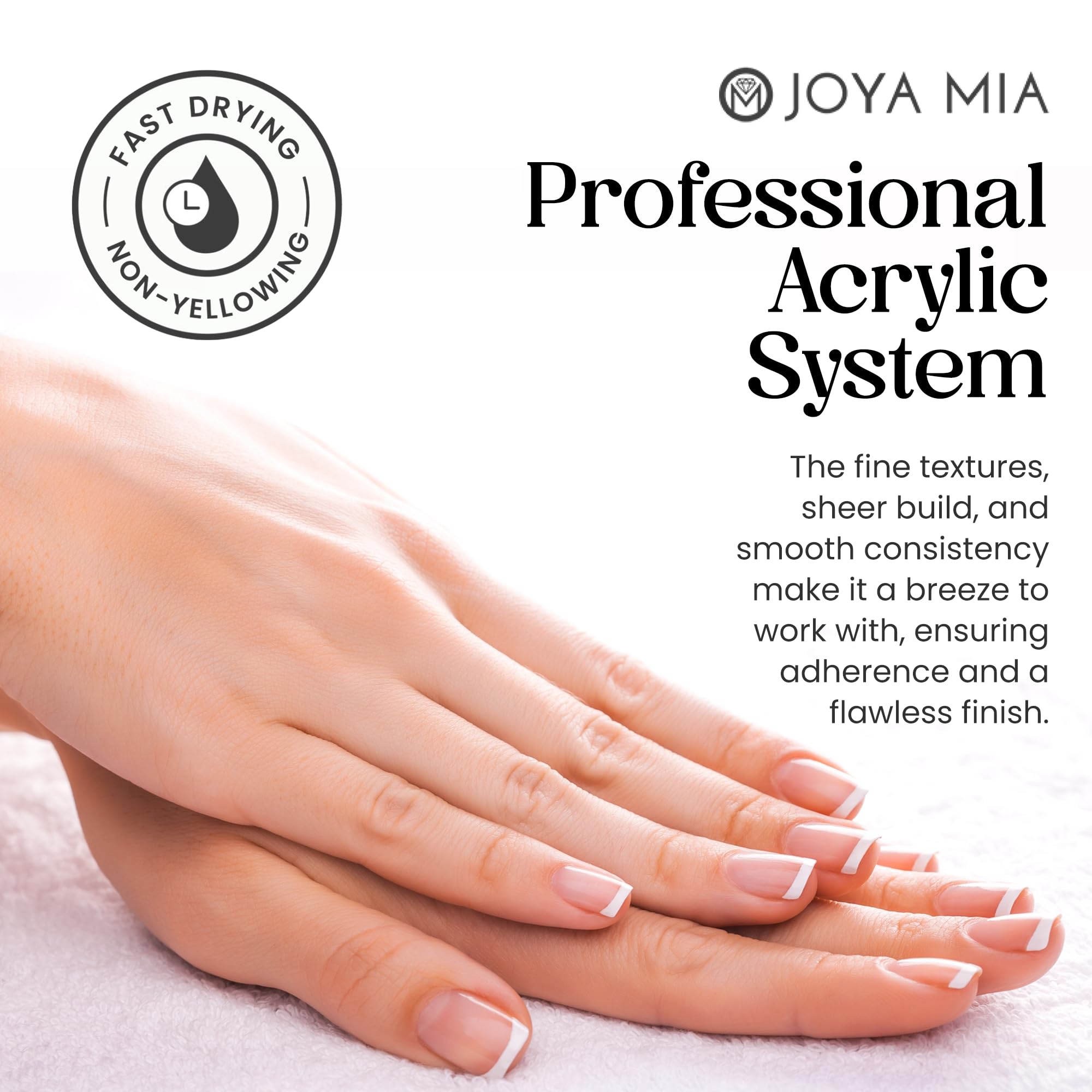 Joya Mia Topaz Pink acrylic powder for vibrant color with strong adhesion