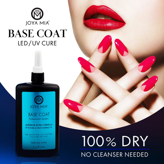 JOYA MIA base coat adhesion layer enhances bond for longer-lasting gel manicures.