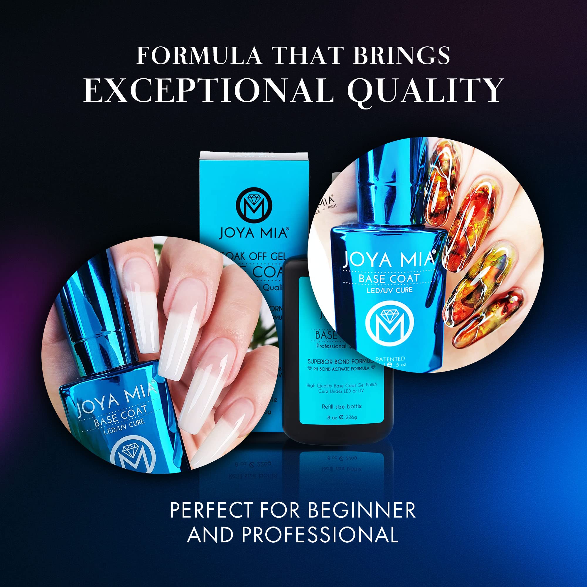 JOYA MIA base coat nail-smoothing formula fills ridges for an even foundation.