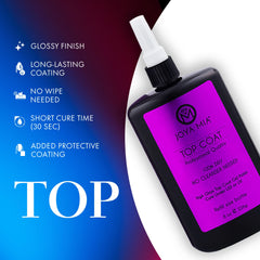 Nails with JOYA MIA glossy top coat finish for mirror shine