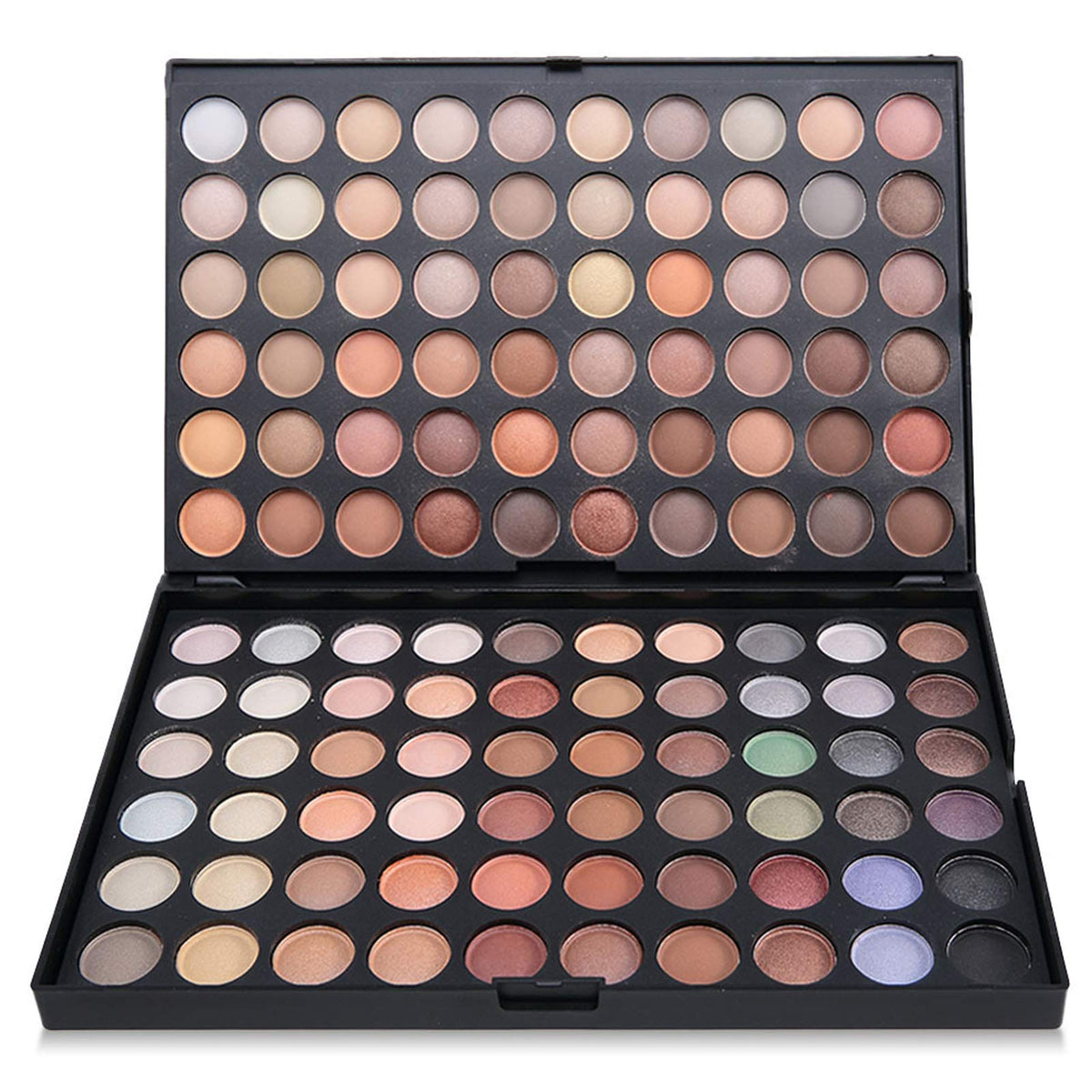 Joyeee 120 Nude Eyeshadow Palette front view reveals versatile nude color range.