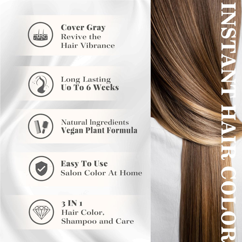 Joyful Young chestnut brown color deposit closeup for semi permanent fade