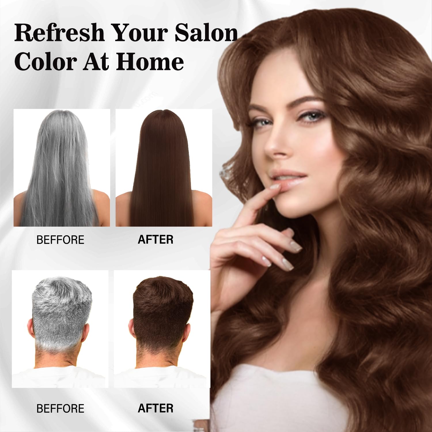 Joyful Young chestnut brown shampoo foamy lather cleanses and deposits color