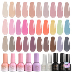 JR 35pcs gel polish set color swatches for accurate shade selection