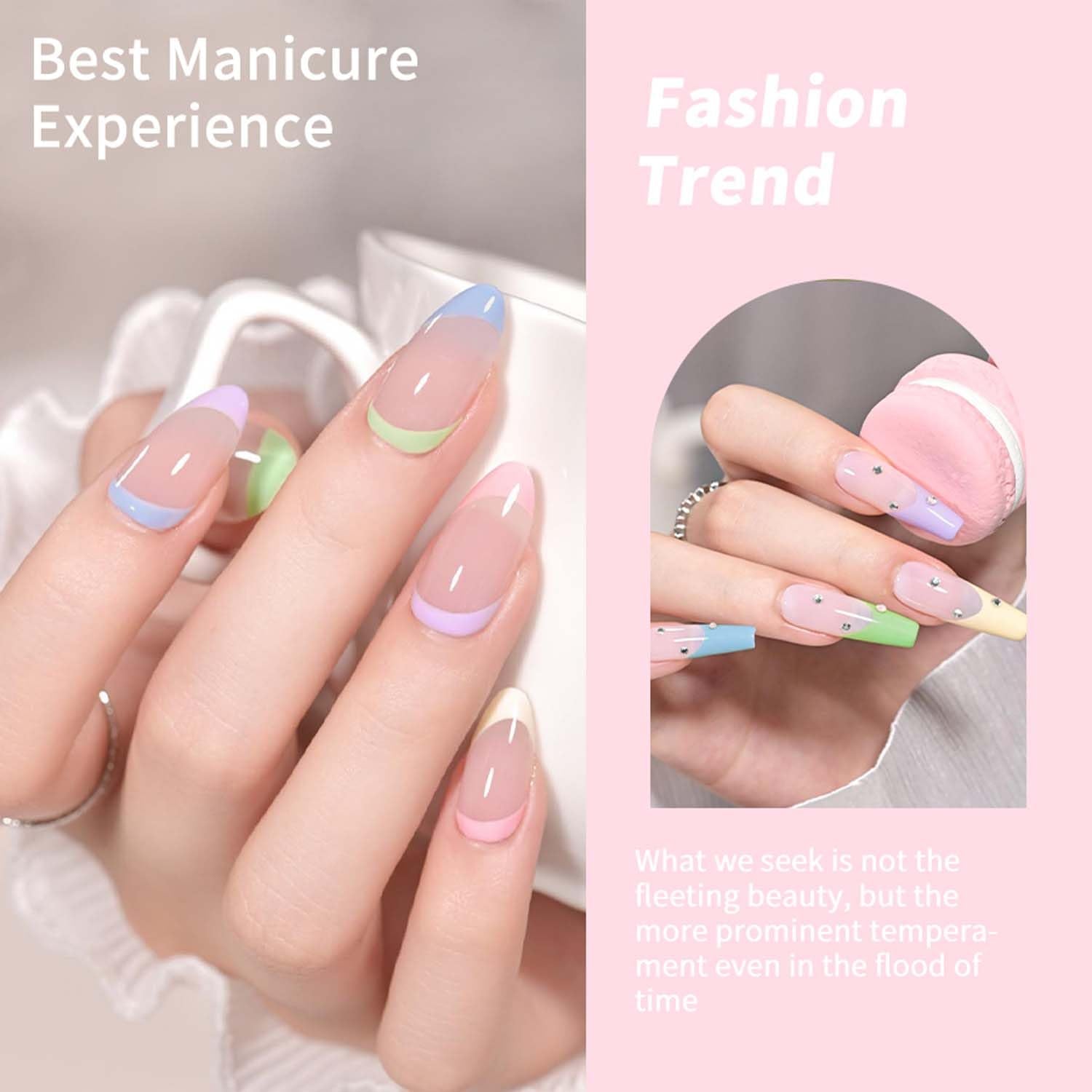 JR gel nail polish set easy to soak off with acetone wraps