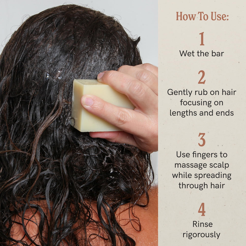 J.R.LIGGETT'S shampoo bar lather hints at a mild, refreshing wash