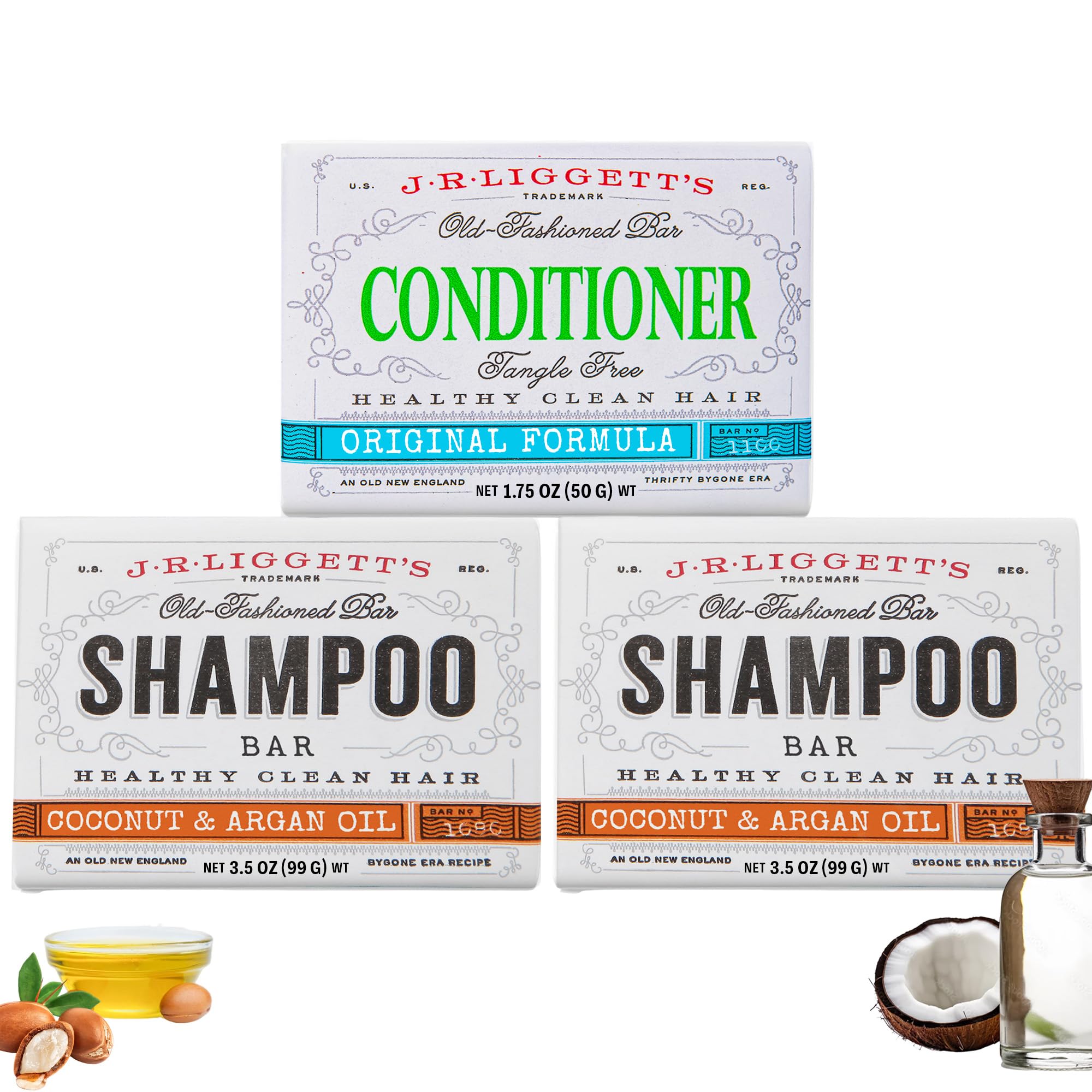 J.R.LIGGETT'S shampoo bar packaging showcases compact travel-friendly design.