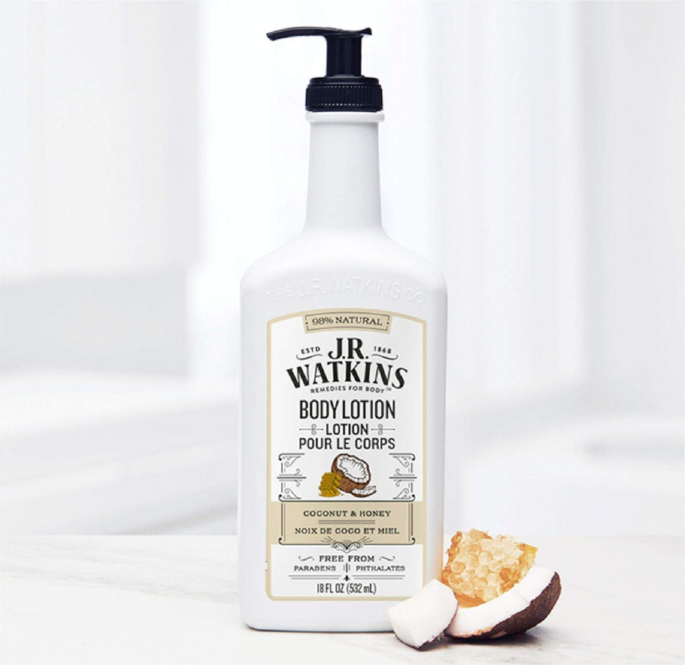 Cocoa butter and shea butter ingredients closeup from J.R. Watkins.