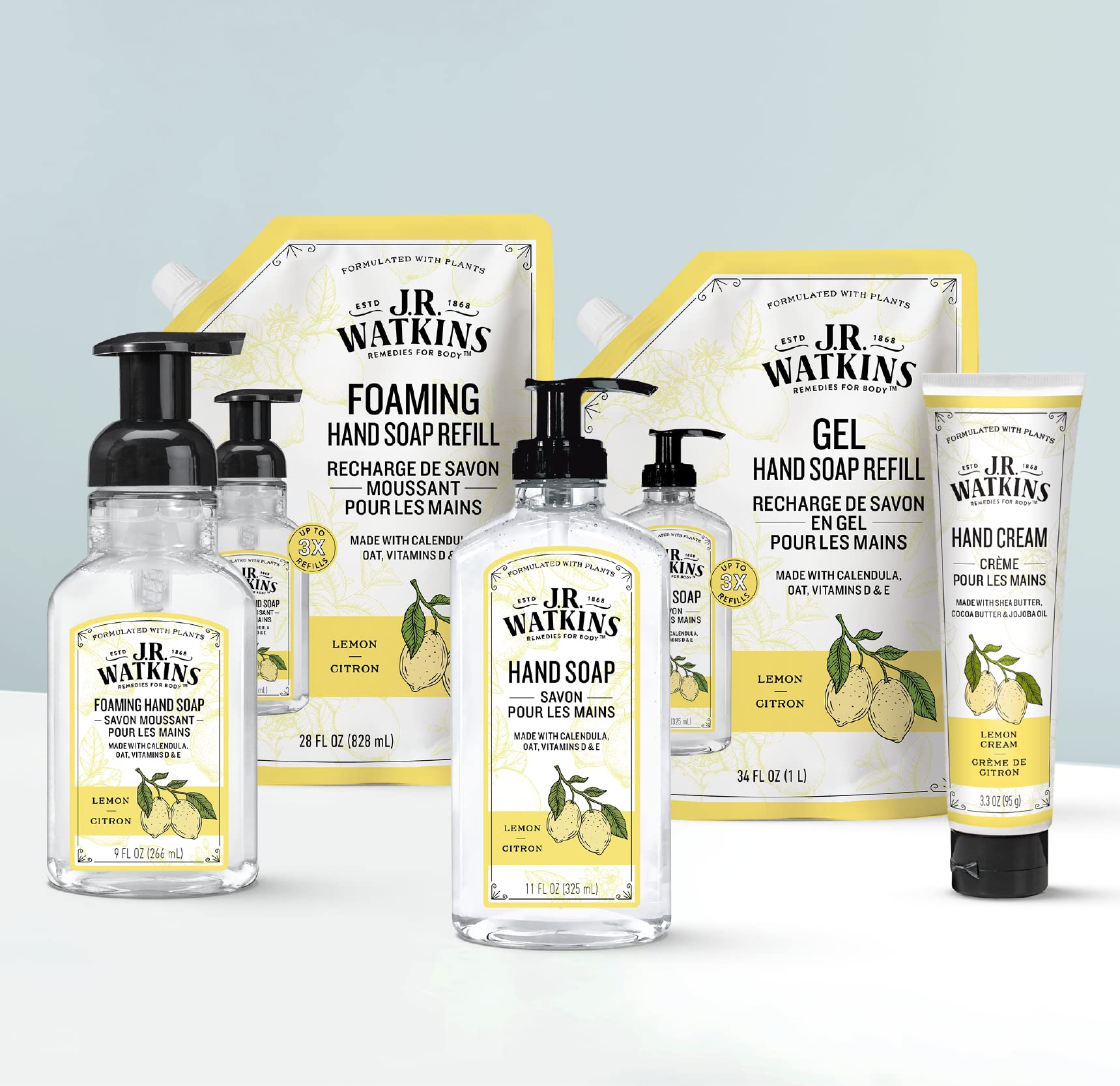 J.R. Watkins lemon scent liquid hand wash refill for daily use