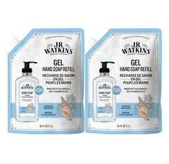 JR Watkins Ocean Breeze refill pouch two-pack for easy at-home soap refills.