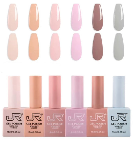 JRGel bottle close-up showing rich gel color and high-gloss finish for professional results.