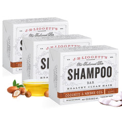 J·R·LIGGETT'S shampoo bar coconut-argan oil delivers natural shine and gentle cleansing.