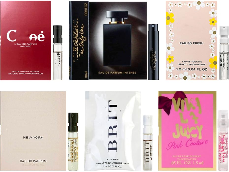JRoBeauty fragrance sampler vials for women, ideal for travel and discovering new scents.