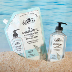 JR Watkins Ocean Breeze refill 34oz bottle ready for quick replenishment.