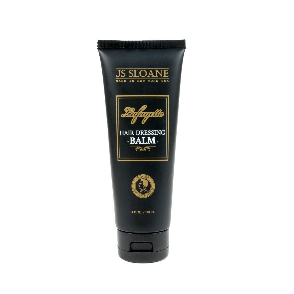 JS Sloane Hair Dressing Balm bottle showing shine restoration