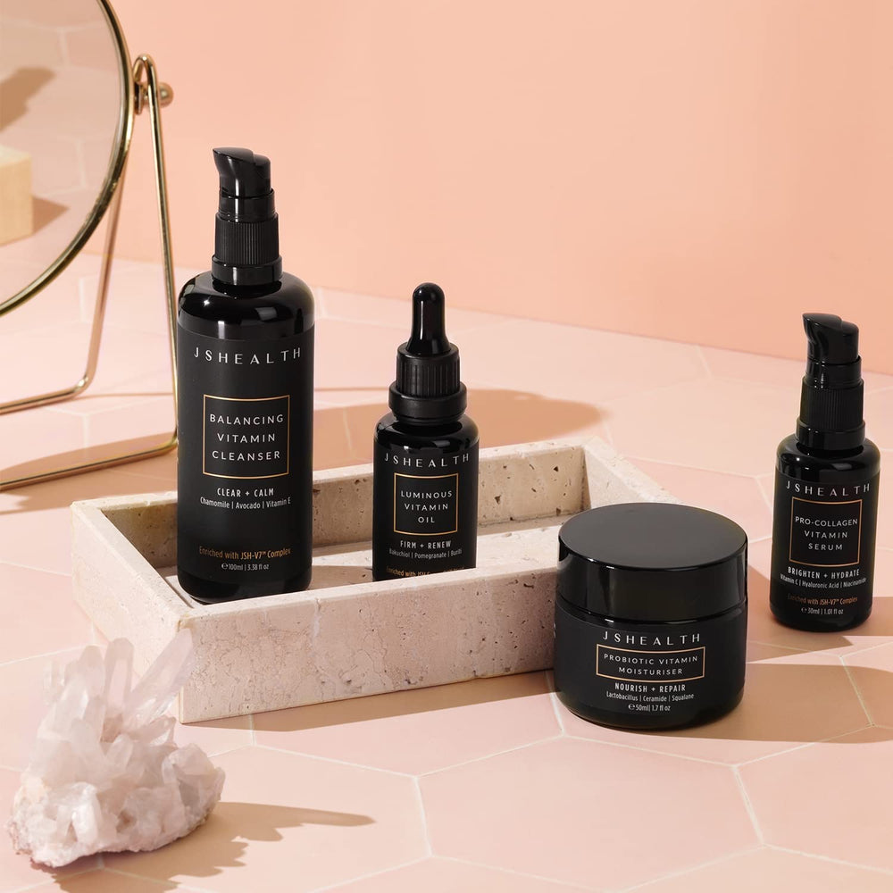 JSHealth Hydrating Face Oil eco-conscious packaging on display.