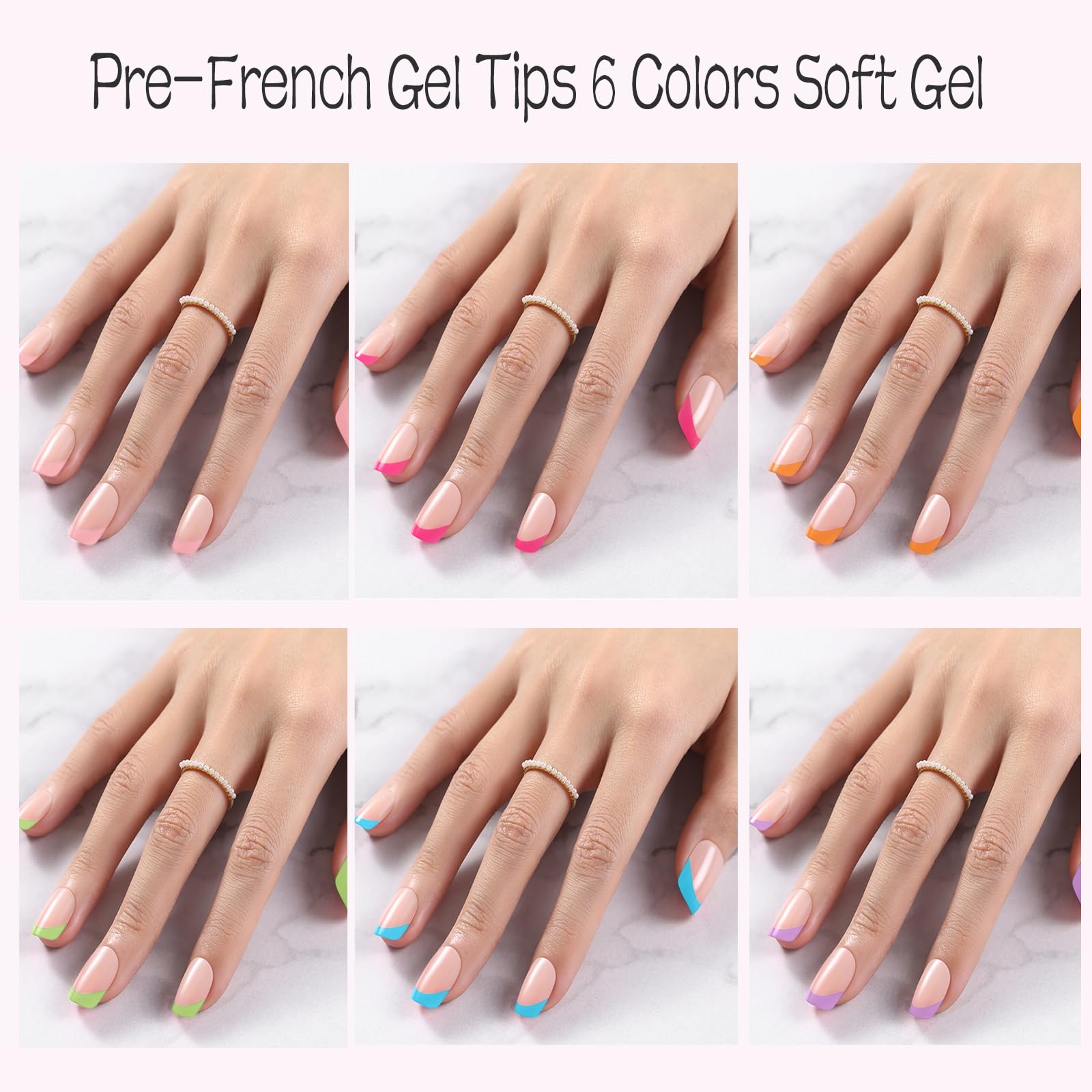 Jsiallye short-square nail tips offer a neat French look for DIY application.