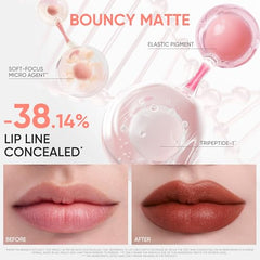 Judydoll Cushion Matte Lip Cream swatch shows velvet finish in Dusty Fig.