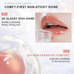 Close-up of Iced Oolong gloss shine on lips
