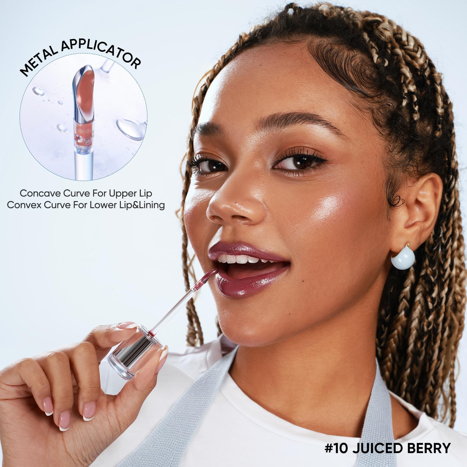 Judydoll Ice Watery Lip Gloss patented iron applicator for precision