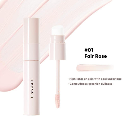 JUDYDOLL Liquid Highlighter with soft glow and feather-light finish.