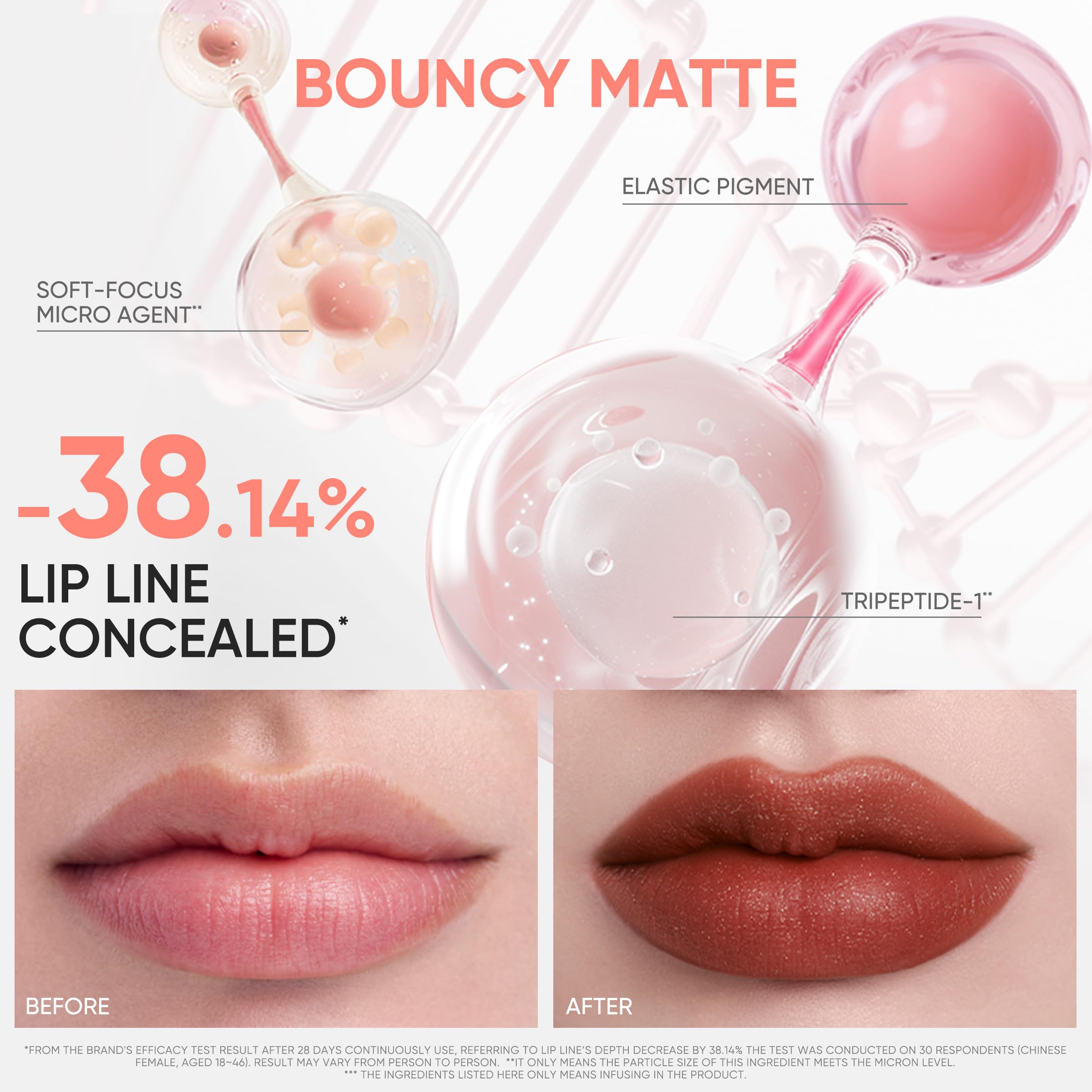 JUDYDOLL tri peptide-squalane hydration visual highlights lip care for comfortable wear.