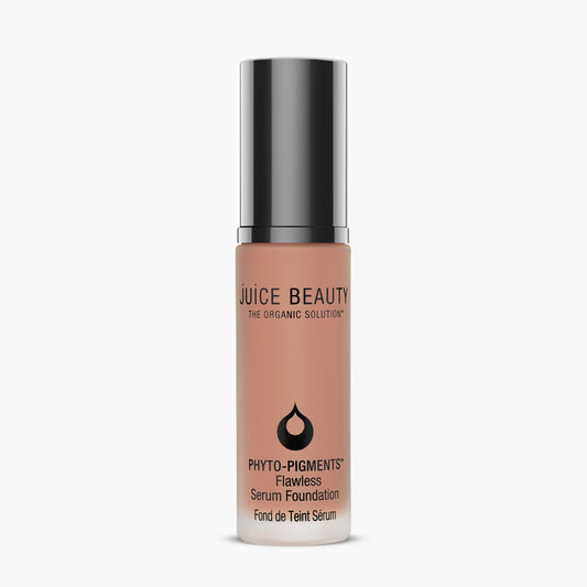 Juice Beauty Phyto-Pigments Flawless Serum Foundation bottle close-up showing vegan, long-lasting coverage