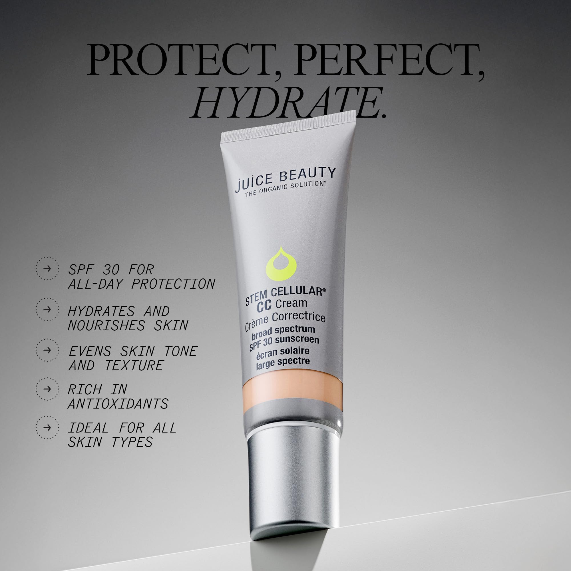 Juice Beauty CC Cream Deep Glow texture close-up reveals creamy blend