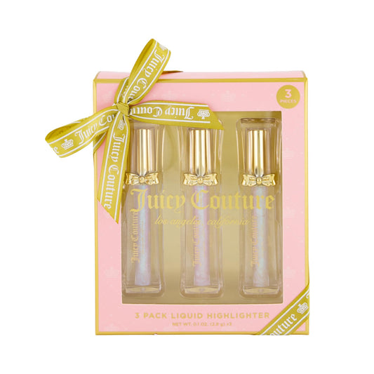 Juicy Couture Bloom highlighter on cheekbone for natural radiance.