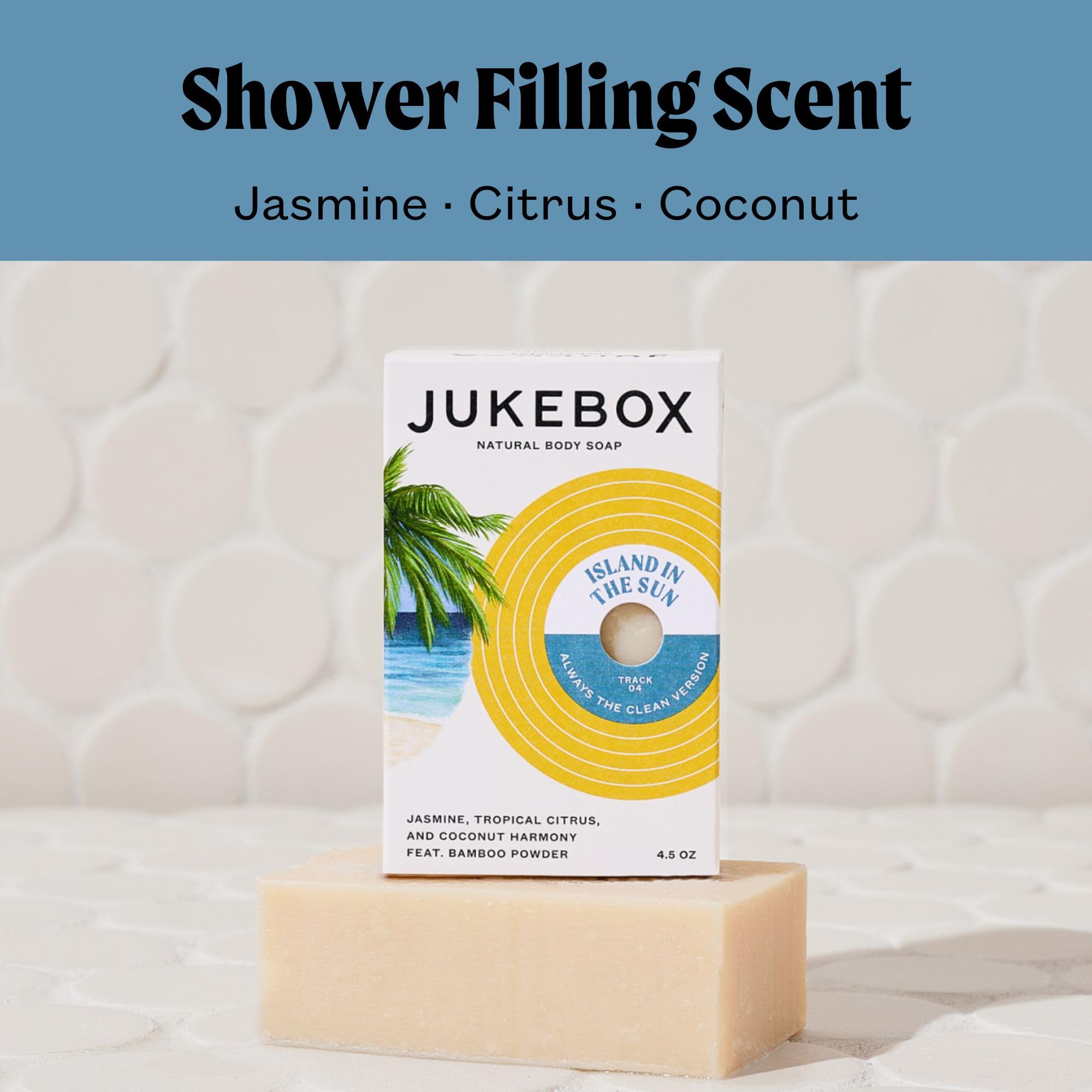 JUKEBOX Island in the Sun scent notes Jasmine Citrus Coconut for a tropical mood