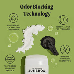 JUKEBOX postbiotics support skin balance visuals.
