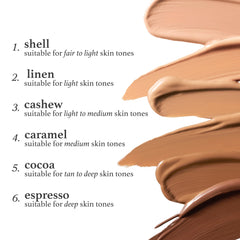 Julep Caramel shade with warm undertones blends naturally.