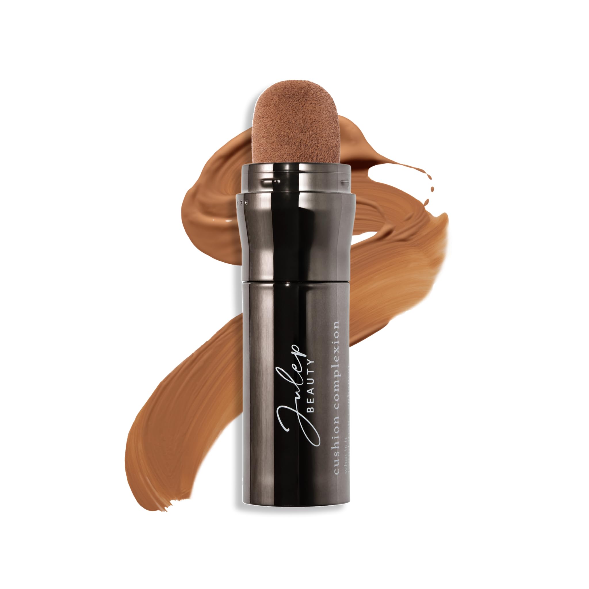 Julep Cushion Complexion Cocoa bottle showing long-wear, even-toned results that blend seamlessly.
