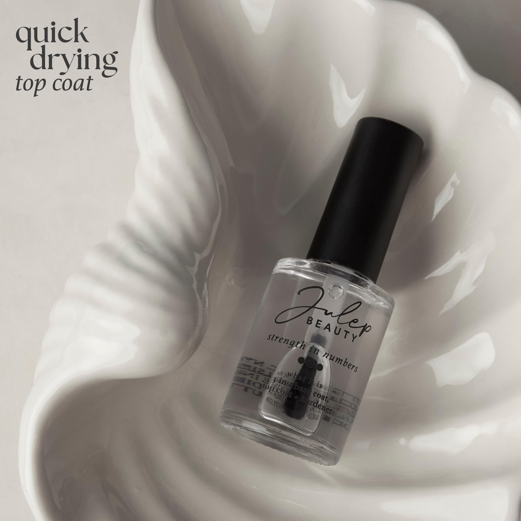 Julep Quick Drying Nail Color on hand display shows subtle, polished look.