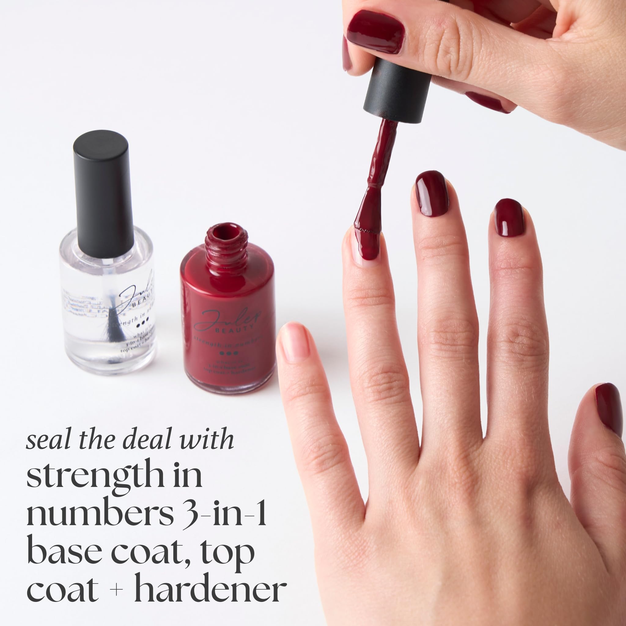 Julep Snow Day nail with high-shine finish under bright light