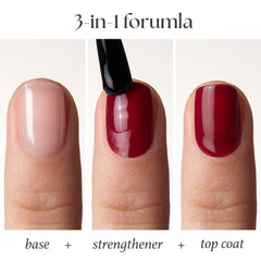 Julep Strength in Numbers base coat application smooths nails for even color.