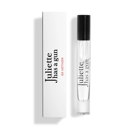 Juliette Has A Gun Ex Vetiver travel spray offers portable, unisex freshness for daily wear.