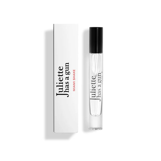 Juliette Has A Gun Miami Shake travel spray bottle for on-the-go fragrance and lively summer vibes.