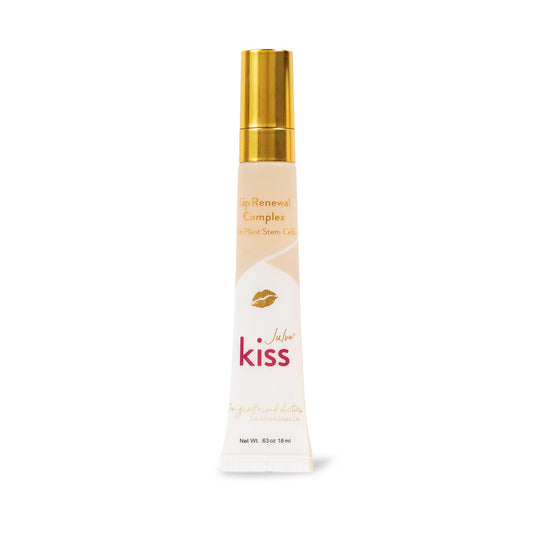 Julva Kiss Lip Renewal Complex bottle top view, daily hydration and care.