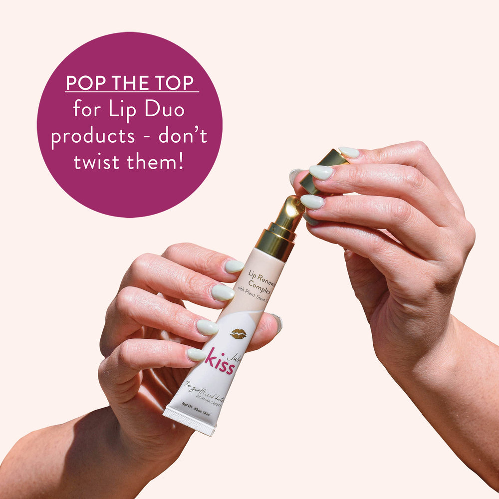 Julva Kiss Lip Renewal Complex coconut oil detail highlighting nourishing ingredients.