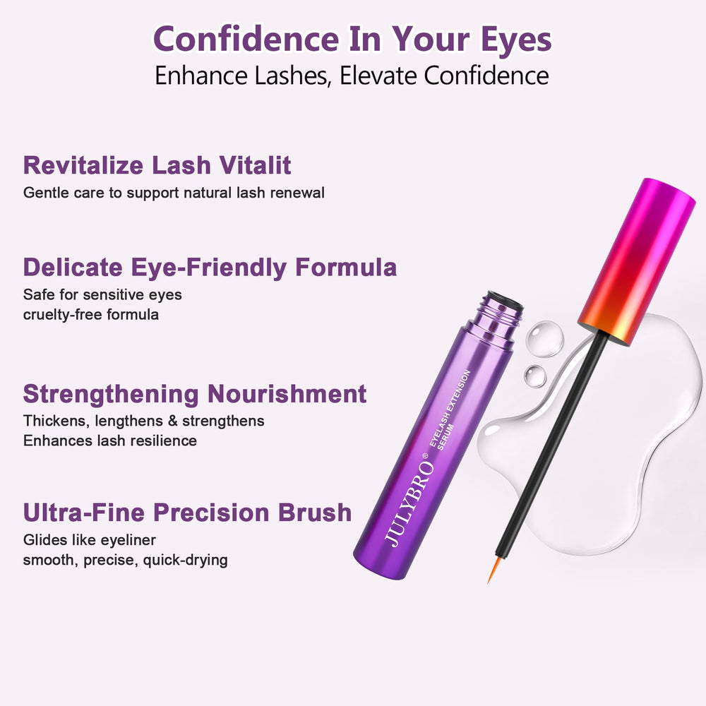 Antioxidant-rich JULYBRO blend protecting lashes from daily wear